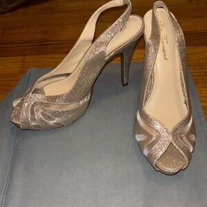 Lulu Townsend Glitter Gold Heels